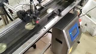 Tin can cap coding by ECJET1000 CIJ inkjet printer