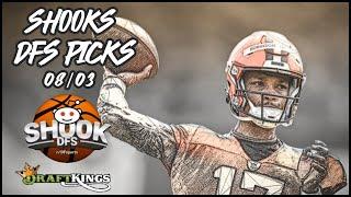 BEST DRAFTKINGS NFL DFS PICKS | HALL OF FAME GAME ANALYSIS 8/3