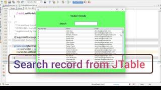 Search record from JTable in Java using  JTextField