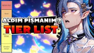 Aldım Pişmanmıyım ???? | Bugün Olsa Almam Tier List | Genshin Impact Türkçe