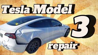 Tesla model 3 body repair. Ремонт Тесла.#car #automobile #tesla #kreps