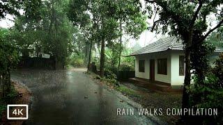 4 Hours of Our Rain Walks Compilation | Relaxing ASMR sounds of rain on umbrella for sleep and study