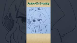 cute anime girl drawing #animegirl #drawing4kids #shortsvideos