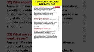 IT Support Specialist Interview Questions and Answers