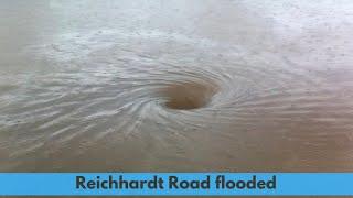 Reichhardt Road flooded with whirlpool.