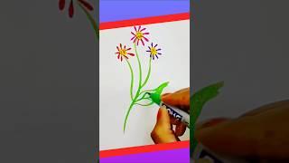 Simple Aasy Flower  Pen Brush ️#Painting # DOMS# Art#Short Video