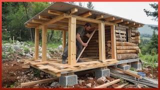 Man Spends 100 DAYS Building Wood CABIN in Volcanic Island | START TO FINISH by @WildGnomos