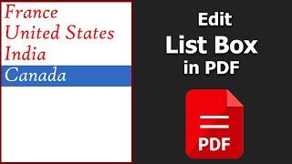 How to edit list box in pdf file using Nitro Pro