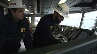 NTSB B-Roll - Hazardous Material Investigators and Engineers Aboard the Cargo Ship Dali