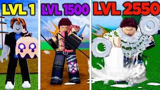 UPEI DO 1 AO 2550 VIRANDO O KATAKURI COM A DOUGH V2 DESPERTADA NO BLOX FRUITS!