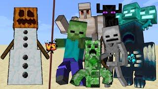 Titan Snow Golem vs All Titan mobs in Minecraft - Minecraft Mob Battle