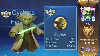 GLOBAL CYCLOPS SOLO RANK IN MYTHICAL GLORY - NO EDIT FULL GAMEPLAY - Mobile Legends