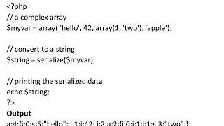 Serialization in PHP