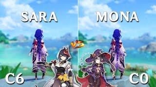 Kujo Sara vs Mona !! Best Support for Raiden Shogun ?? DMG Comparison !!