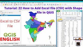 How to Add Excel file CSV with Shape file in QGIS 2021 ENGLISH