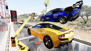 Cars Vs Mega High Container  Jump Test #4 - Speed Car Crash - BeamNG Drive