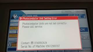 MPC 5501 Photoconductor Units Are Not Set Correctly. Code errors