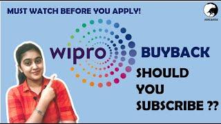 WIPRO BUYBACK | A Must Watch before applying |