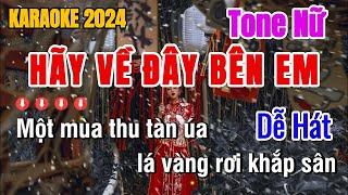 Hãy Về Đây Bên Em Karaoke Rumba Tone Nữ Dễ Hát Nhất | Karaoke Minh Nhật