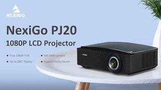 NexiGo Native 1080P Projector with Bluetooth and WIFI, PJ20