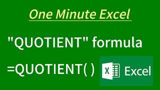 How to use the QUOTIENT formula in Excel | QUOTIENT formula #QUOTIENT  #exceltutorial #excelformulas