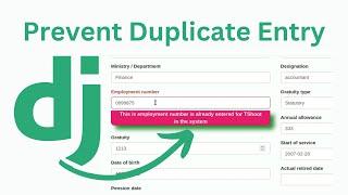 How to prevent duplicate field entry in django - Form Validation in Django