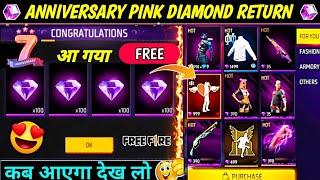 Free Fire 7th Anniversary Pink Diamond return | Free Fire New Event | Ff New Event