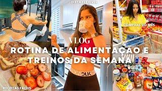 COMPRAS MERCADO DIETA | ROTINA DE ALIMENTAÇÃO E TREINOS DA SEMANA | DIETA FLEXÍVEL | ROTINA 5AM