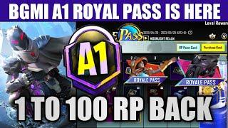 A1 New Royal pass bgmi and pubg mobile.1 to 100 rp back#pubgmobile #bgmi