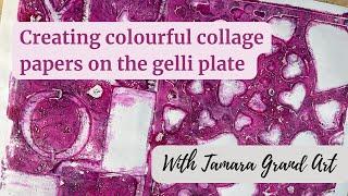 Creating colourful collage papers on the gelli plate