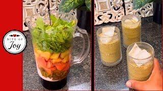 Fruit Smoothie with cilantro and mint - Healthy Breakfast