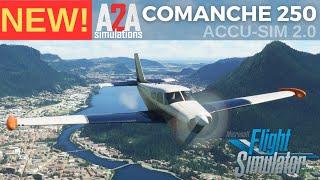 A2A Simulations Accu-sim 2.0 Piper Comanche 250 Review Flight  Lake Como Microsoft Flight Simulator