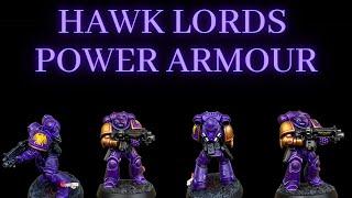 How to Paint HAWK LORDS SPACE MARINES POWER ARMOUR my way (FREEHAND)