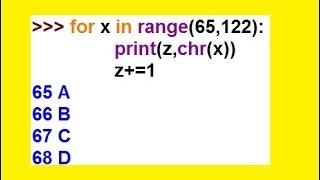 Python Print alphabet with chr( )  function