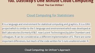 T- 100. Dastikop's One Minute Cloud Computing