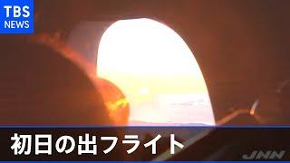 南アルプス上空から富士山と初日の出を堪能