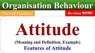 Attitude meaning, attitude definition, attitude types, components of attitude, features, OB