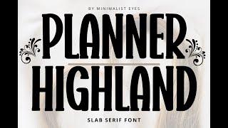 Planner Highland Font | Font | Free Font | Script Fonts | Font Bundle