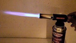 Butane Blow Torch Flame Demonstration - simple device how to use