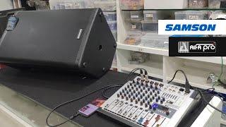 SAMSON RSX115a Active speaker and AifaPro MIX8FX Mixing console Soundcheck.