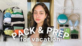 *satisfying* PACK + PREP w/ me for vacation  organization, outfits, packing, & more!