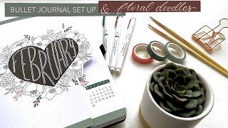 How To Draw Floral Doodles And February Bullet Journal Set Up