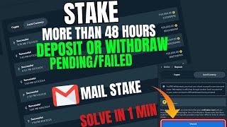 stake withdrawal successful but not received | stake deposit failed but money deducted | stake mail
