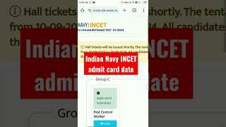 Indian Navy Incet admit card download//Navy civilian exam date #navy  #navycivilian #admitcard #ssr