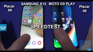 SAMSUNG GALAXY A12 VS MOTO G9 PLAY - SPEEDTEST - PORTUGUÊS