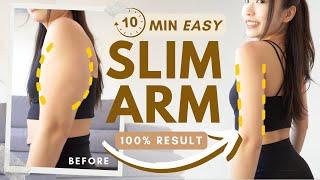 10min Easy Slim Arm Workout |  Burn Flabby ARMS FAT | All Seated & No Equipment (100% Worked)