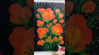 ️Amazing Acrylic Flowers ll One-Stroke Painting#art#flowerpainting#acrylicpainting#artshorts#shorts