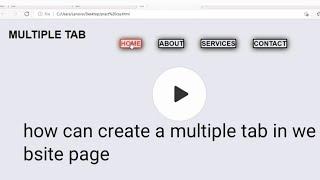 how to create a multiple tabs in website page | html css project | html css tutorial beginners