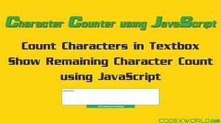 Live Character Counter using JavaScript