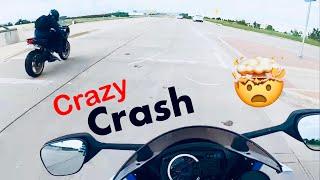 Biker crashes by an angry driver !!!